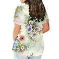 thumbnail image 3 of Patlollav Plus Size Tops For Women Trendy Floral Print Short Sleeve Tshirt Lightweight Crewneck Tee Shirts Casual Loose Pullover Tee, 3 of 5
