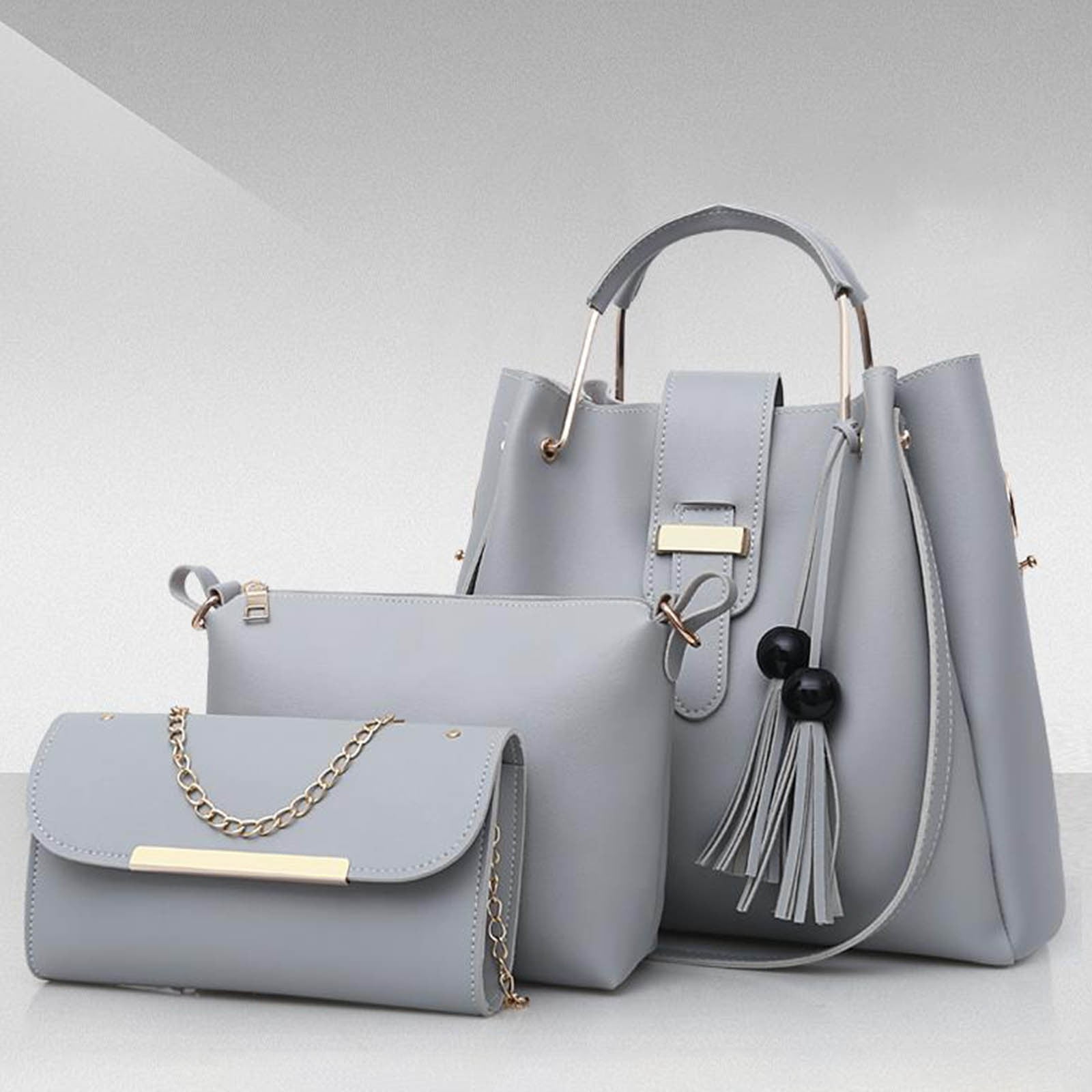 weibbin 3 Pcs Women Large Crossbody Bags Ladies Satchel Shoulder Handbags Purse and Wallet Set for Women Totes Hobo Purses