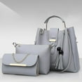 thumbnail image 4 of 3-Piece Women's Purse Set with Tote, Crossbody Bag, and Clutch in Synthetic Leather with Tassel Detail, 4 of 5
