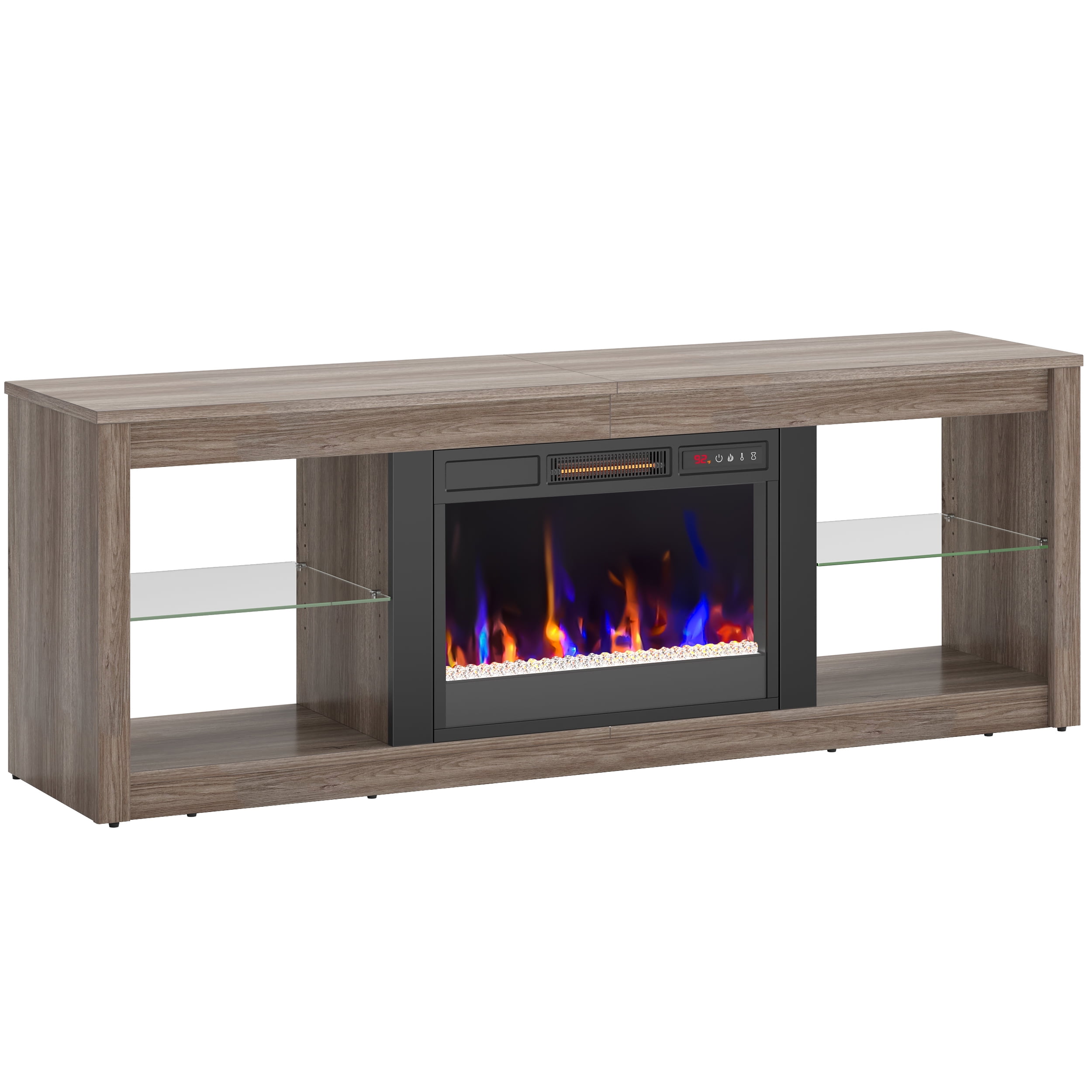 Bestier Modern Electric 7 Color LED Fireplace TV Stand for TVs up to 70