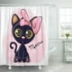thumbnail image 1 of ABPHQTO Girlie Cute Cartoon Black Kitty on Blue Love Baby Shower Cortina 150x180 cm, 1 of 1
