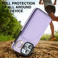 thumbnail image 6 of for iPhone 14 Plus Wallet Case with Card Holder Women Men, Flip PU Leather Kickstand Shockproof Protective Phone Cover Magnetic Clasp 360 Rotation Ring Stand for iPhone 14 Plus, Purple, 6 of 6