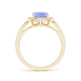 thumbnail image 2 of Angara Natural 2.45 Ct. Tanzanite with Diamond Halo Ring in 14K Yellow Gold for Women (Ring Size: 9), 2 of 8