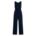 thumbnail image 5 of Time and Tru Women's Sleeveless Button Front Jumpsuit, Sizes XS-XXXL, 5 of 5