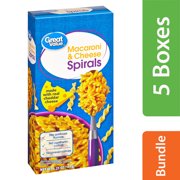 (5 pack) (5 Pack) Great Value Macaroni & Cheese Spirals, 6.25 oz