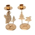 thumbnail image 4 of 2pcs Retro Christmas Ornament Creative Candle Stand Festival Candlestick Golden, 4 of 8