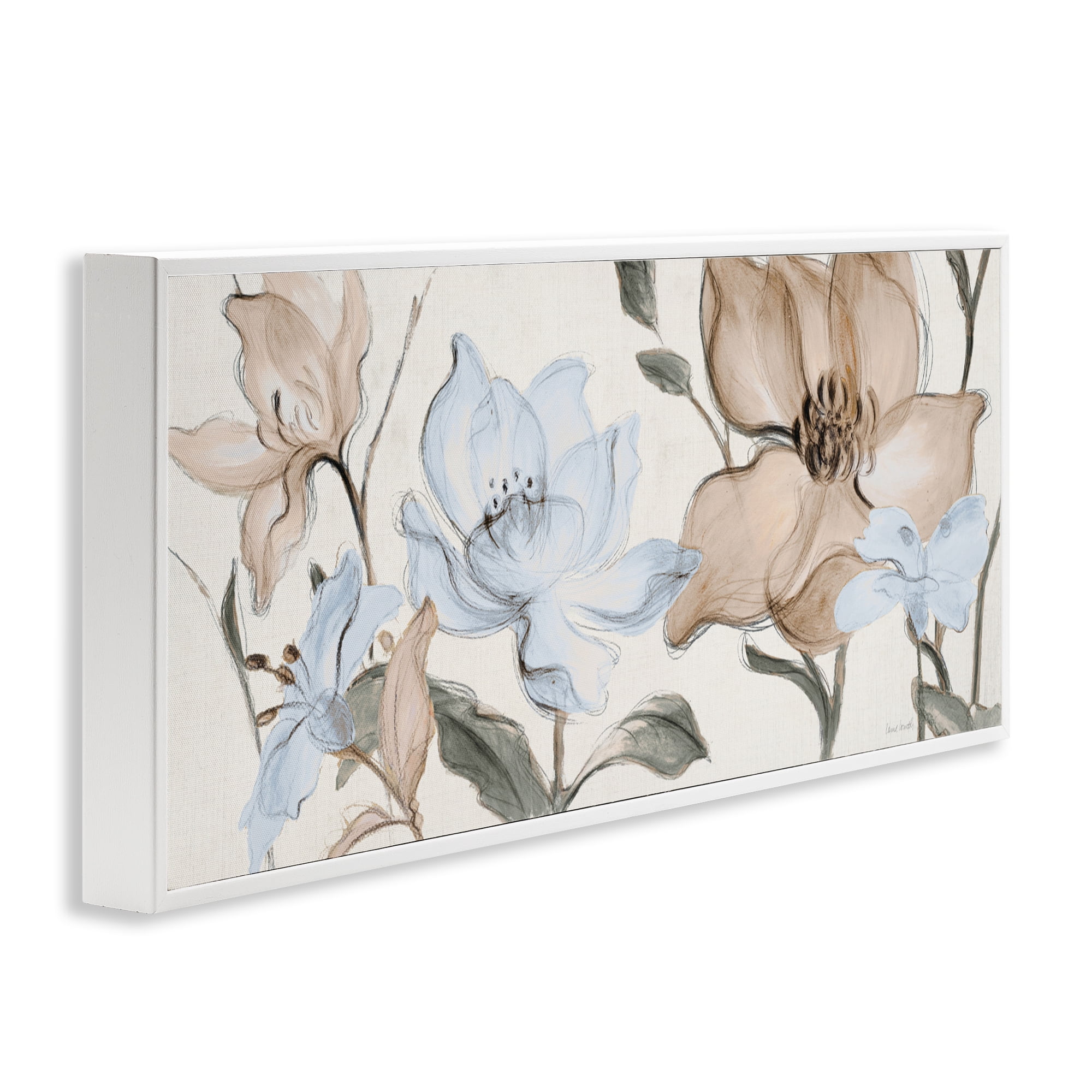 Stupell Industries Soft Whispering Florals White Framed Giclee Art, design by Lanie Loreth