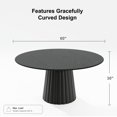 thumbnail image 4 of 60 in. Soild Wood Black Dining Table Round Kitchen Table, 4 of 5