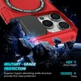 thumbnail image 2 of Allytechgroup Magnetic For iPhone 15 Pro Max Case with Ring, [1x Screen Protector] [Slide Camera Cover] Military Grade Drop Protection Back Cover For iPhone 15 Pro Max, Red, 2 of 10