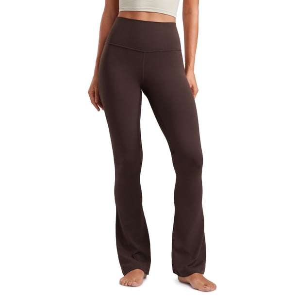 Pantalones CRZ YOGA Butterluxe Mini Acampanados Tiro Alto 80 cm Marrón S