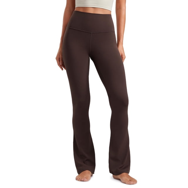 Pantalones CRZ YOGA Butterluxe Mini Acampanados Tiro Alto 80 cm Marrón S