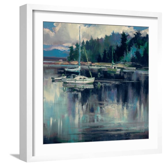 Art.com Coastal Shoreline Art Print by Brent Heighton, White Frame Wall Art, 21" x 21"