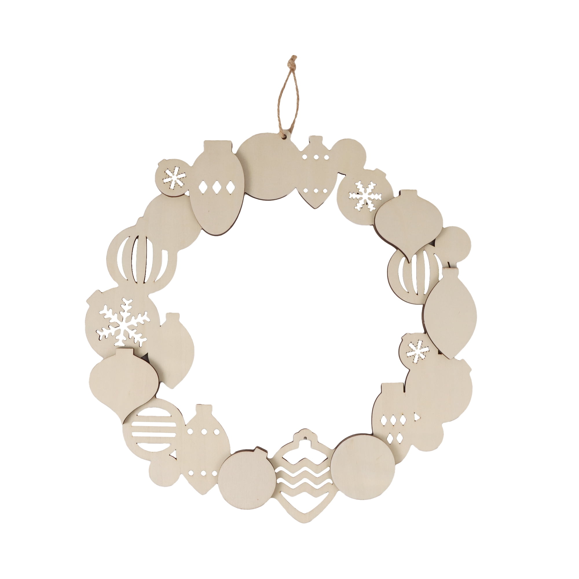 Hello Hobby Ornament Wreath, Unfinished Plywood Wreath, 15 in. x 0.35 in. x 15 in.