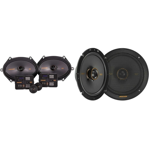 Kicker 51KSS6804 KS-Series 6x8" Component system with 1" tweeters w/ 51KSC6704 6.75" Coaxial Bundle