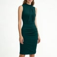 thumbnail image 5 of Admvng Womens Dress Summer Casual Solid Crew Neck Bow Detail Sleeveless Office formal Events Dresses, 5 of 7