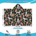 thumbnail image 2 of Schnauzer with Pioneer Flower Hooded Bath Towel，60"x35" for Ages 3 To 12 Kids, Quick Dry Lightweight Soft Microfiber Hood Beach Towel Cover Up for Kids, 2 of 7