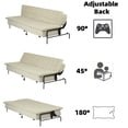 thumbnail image 4 of BSHTI 76" Linen Futon Sofa Bed – 3 Adjustable Backrest Angles, Convertible Couch, Metal Frame with Anti-Slip Feet, Space-Saving for Apartment Living Room Small Space，Beige, 4 of 10