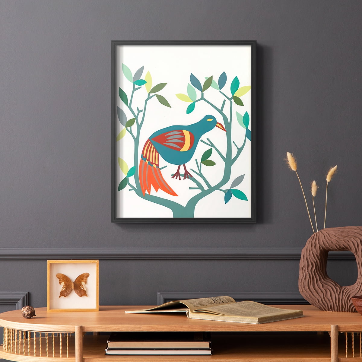 Whitty Bird II Framed Print in Black Solid Wood 22 x 28 Framed Print