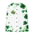 thumbnail image 4 of Cardigan Sweaters for Women Trendy Fall Fashion 2025 Ndbuld Women's Casual St. Patrick's Day Print Knit Cardigan Button Up Coat Green XL, 4 of 4