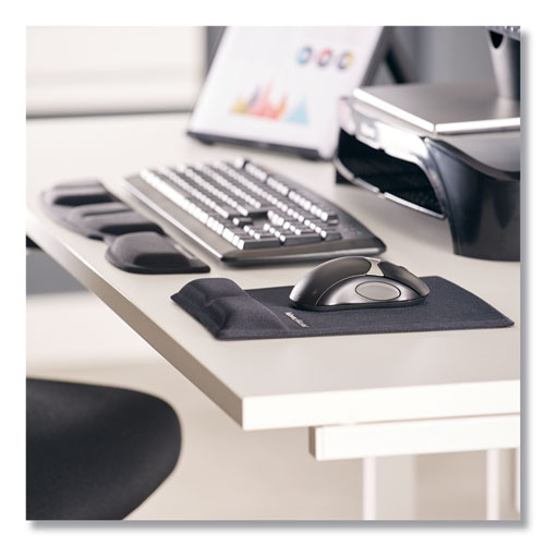 Ergonomic Memory Foam Wrist Support w/Attached Mouse Pad, Black | Bundle of 5 Each - image 4 of 6