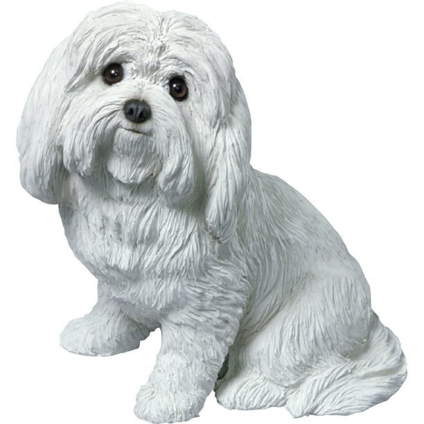 Sandicast "Original Size" Sitting Maltese Dog Sculpture