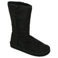 thumbnail image 1 of Soda Women Mid-Calf Flat Boots Slip-On Booties Warm Fur Insoles Song-S Black 8, 1 of 4