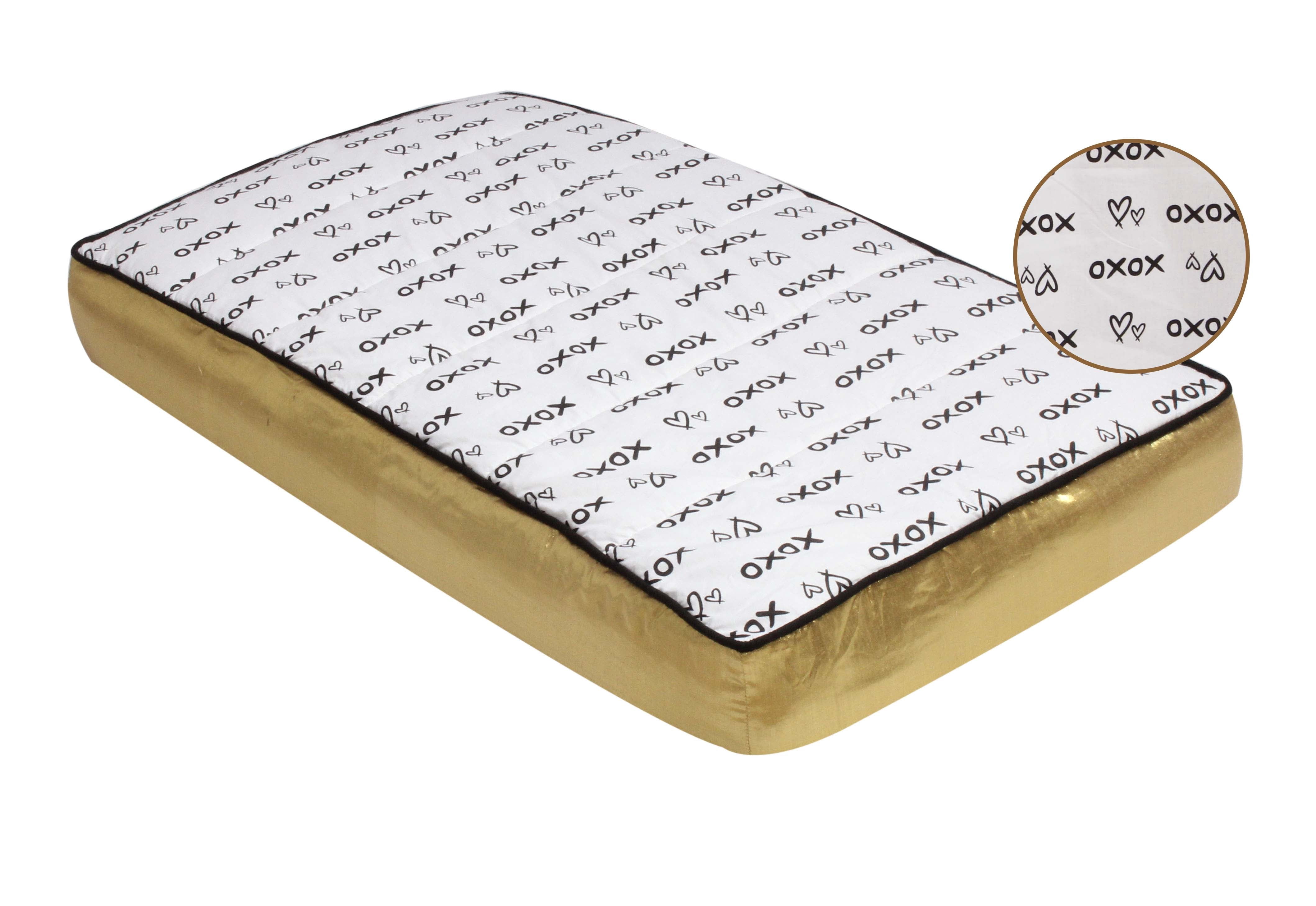 Bacati - Love Aztec Black/Gold Neutral Quilted Changing Pad Cover