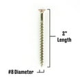 thumbnail image 3 of Fas-n-Tite Wood Construction Screws, #8 x 2", Steel, Yellow Zinc Finish, Interior, Phillips, Gold, 50 pack, 3 of 10