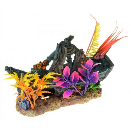 UPC: 0030157018979 | Blue Ribbon Exotic Environments Sunken Ship Floral Aquarium Ornament