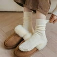 thumbnail image 3 of JIANFANG Wool Socks Female Winter Warm Sock Thicker Solid Sheep Wool Knitted Against Cold Snow Thermal Long, 3 of 9