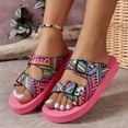 thumbnail image 3 of Beach Platform Slippers for Women Boho Summer Buckle Wide Open Toe Slip on Sandals Casual Outdoor Slides, 3 of 9