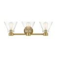thumbnail image 5 of Designers Fountain Willow Creek 25 inch 3-Light Brushed Gold Contemporary Bathroom Vanity Light Fixture with Clear Blown Glass Shades, D204M-3B-BG, 5 of 8