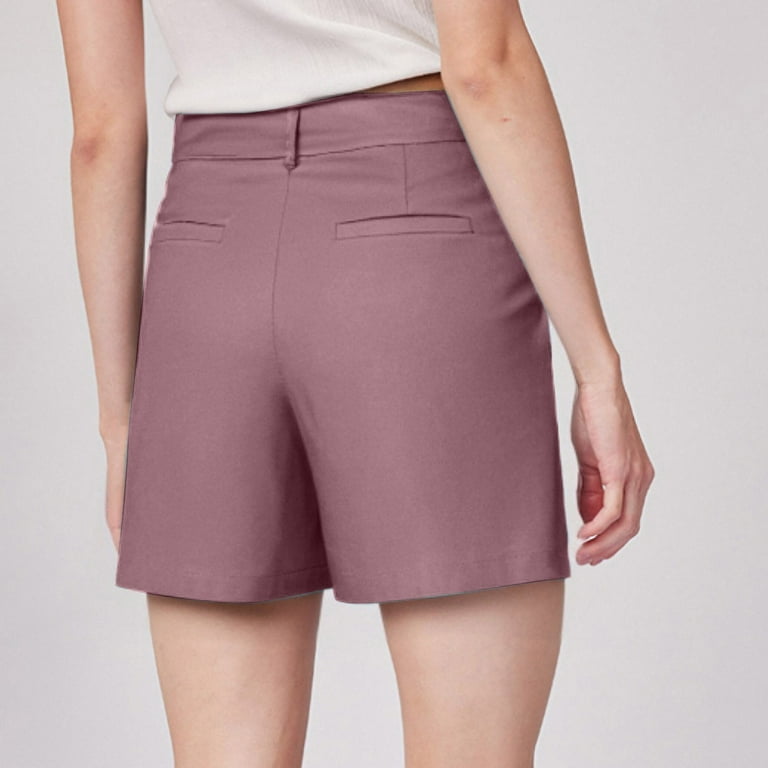 TrdSipl Knee Length Shorts Women Straight Leg Loose Fit Ladies