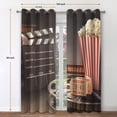 thumbnail image 5 of Jekeno Blackout Grommet Curtains,Movie Theater Theme Drapes, Old Fashion Entertainment Objects Related to Film, Window Drapes for Living Room Bedroom House Cafe Decor, 2 Panel Set,52" X 84", 5 of 8