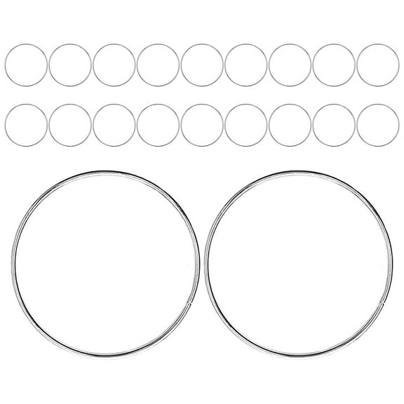 TABLZONE 20PCS Wire Rings for Wreaths Silver Iron for DIY Craft Projects Home Decor