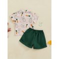 thumbnail image 6 of Qmyliery Toddler Boys Easter Shorts Sets Short Sleeve Bunny Carrot Print Tops and Solid Color Shorts Sets 6 9 12 18 24 Months 3 Years, 6 of 9