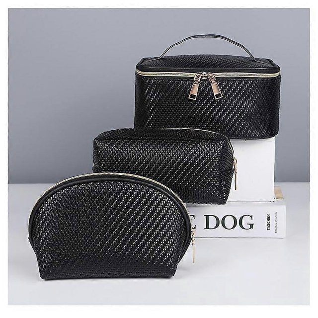 Toiletry Bag Women Large Capacity Makeup Bag with Waterproof PU Makeup Bag Travel Case 3 Pieces