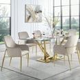 thumbnail image 6 of ACME Barnard Side Chair in Gray and Mirrored Gold (Set of 2), 6 of 9