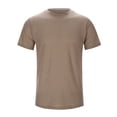 thumbnail image 2 of Hiiyo T-Shirt Uni pour Homme à Manches Courtes, Col Rond, T-Shirt Polyvalent, Chandail à Enfiler, 2 of 7