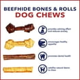 thumbnail image 4 of Pet Factory 100% Made in USA Beefhide 8-9" Assorted (Bones & Rolls) Dog Chew Treats - Beef & Chicken Flavor, 6 Count/1 Pack, 4 of 14