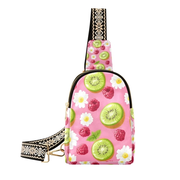 FORMRS Womens Crossbody Sling Bag Travel Daypack Shoulder Chest Backpack, Floral Raspberries
