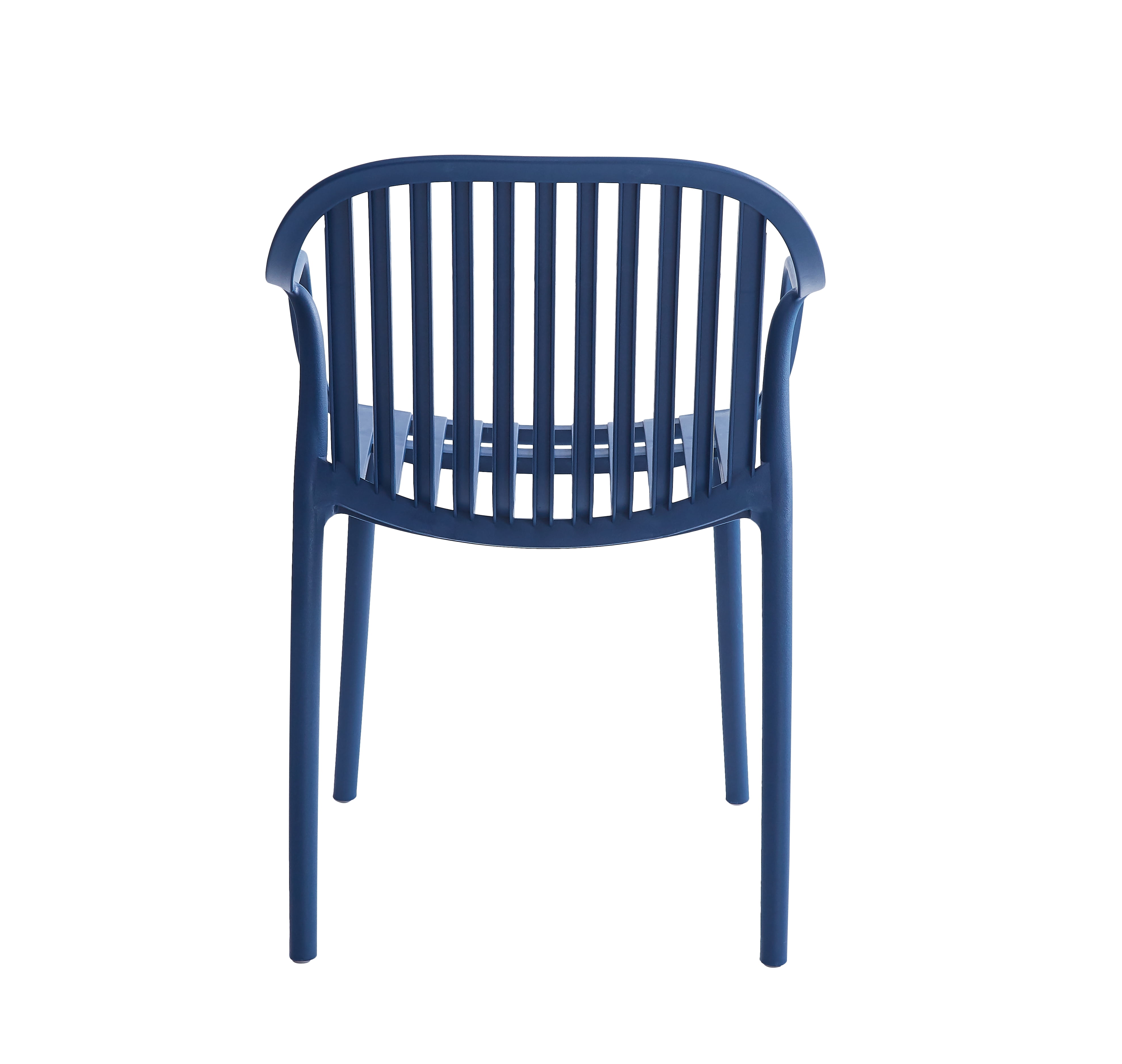 XDECO Stackable Dining Chairs Set, Breathable Modern Indoor/Outdoor Chair with Armrests & Backrest for Patios, Cafes,Home/Commercial Use, 250lbs Heavy Duty, Blue
