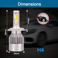 thumbnail image 2 of 2PCS nuevas Chips C6 LED faro de coche 3000K 6000K 8000K LED luces antiniebla IP67 12V H1 H3 H4 H7 H11 9006 9005 H13, 2 of 3