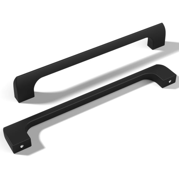 monti hardware / Lot de 10 Poignées de Meuble en Métal Noir 6.3 Pouces Trou Central / Poignées de Tiroir de Décoration Intérieure de Salle de Bain / Poignées de Meuble de Cuisine en Métal Inoxydable / Collection Etna
