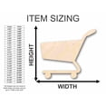 thumbnail image 2 of Unfinished Wood Shopping Cart Shape - Craft - up to 46" DIY 12" / 3/4", 2 of 3