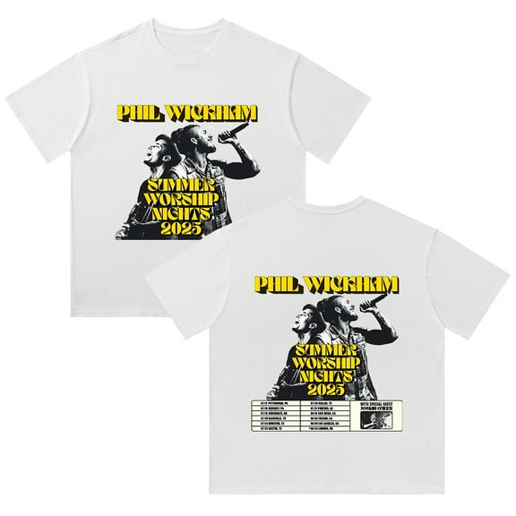 Phil Wickham Summer Worship Nights 2025 T-Shirt Cotton Vintage Wash Tee For Women/Men Short Sleeve Tshirt Streetwear