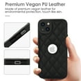 thumbnail image 5 of ELEHOLD for iPhone 15 Case, Soft PU Leather Slim Logo View Classic Luxury Elegant Thin Protective All-Around Shockproof Phone Case for iPhone 15,Black, 5 of 7