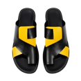 thumbnail image 4 of oqasdz Slippers for Women Fashion Open Toe Flat Slippers Soft Elegant Thin Strap Low Heel Patchwork Color Sandals for Summer Casual,Yellow, 4 of 4