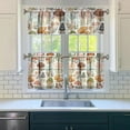 thumbnail image 3 of Autumn Mushroom Kitchen Curtains 3pcs 27.5x24in, Polyester Botanical Tier Panels and Valance, Rustic Forest Window Drapes for Bathroom or Cabin Decor, 3 of 6
