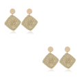 thumbnail image 4 of Qarigey Pendientes clásicos occidentales Estilo bohemio Joyería delicada Cuadrilátero blanco Cuadrilátero blanco 2piezas, 4 of 6